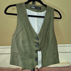 Zara Olive Green Vest